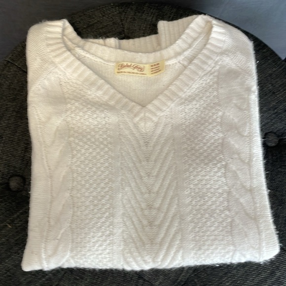 WOMENS MEDIUM WHITE FADED GLORY SWEATER - Picture 5 of 5